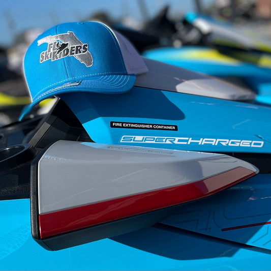 FL Ski Riders Hat - Bright Blue & White