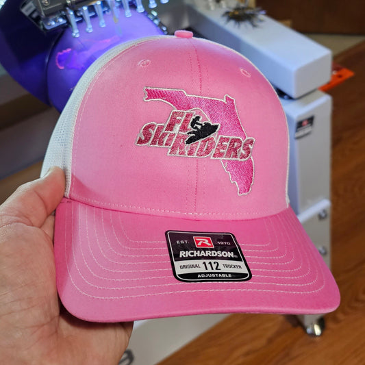 FL Ski Riders Hat - Pink & White