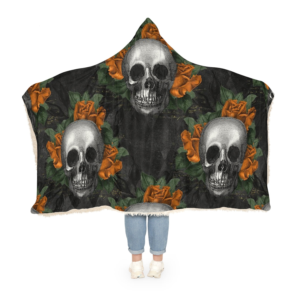Orange Skull Snuggle Blanket