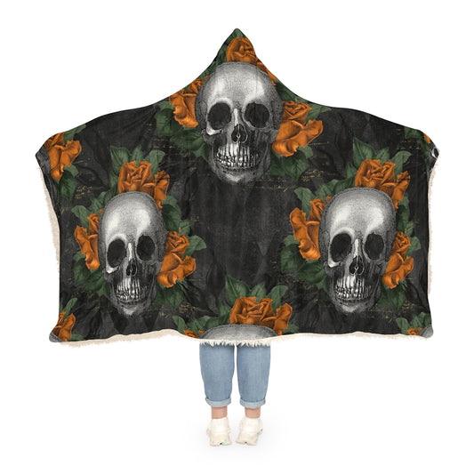 Orange Skull Snuggle Blanket