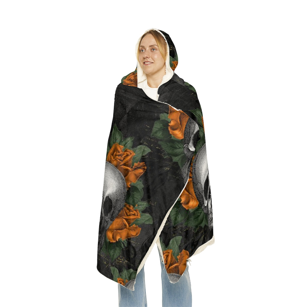 Orange Skull Snuggle Blanket