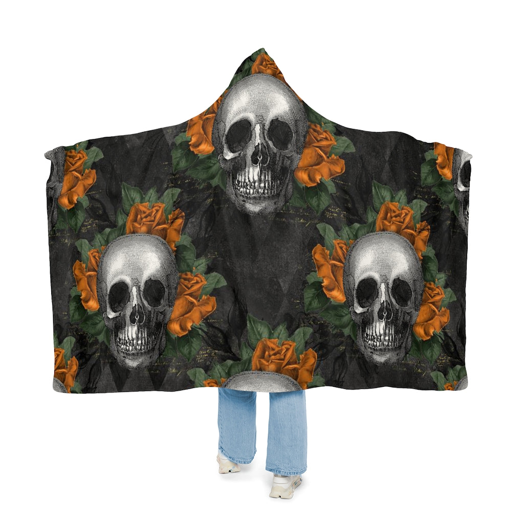 Orange Skull Snuggle Blanket